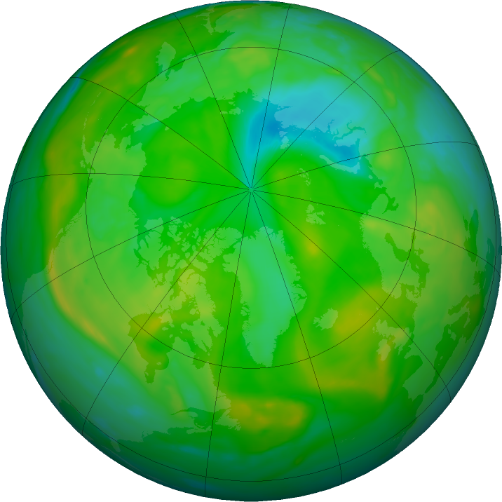 Arctic ozone map for 19 July 2019